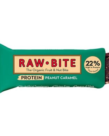 Proteinbar Med Jordnødder Karamel Økologisk 45 Gram Rawbite - Rawbite Proteinbar  - 5712840020142